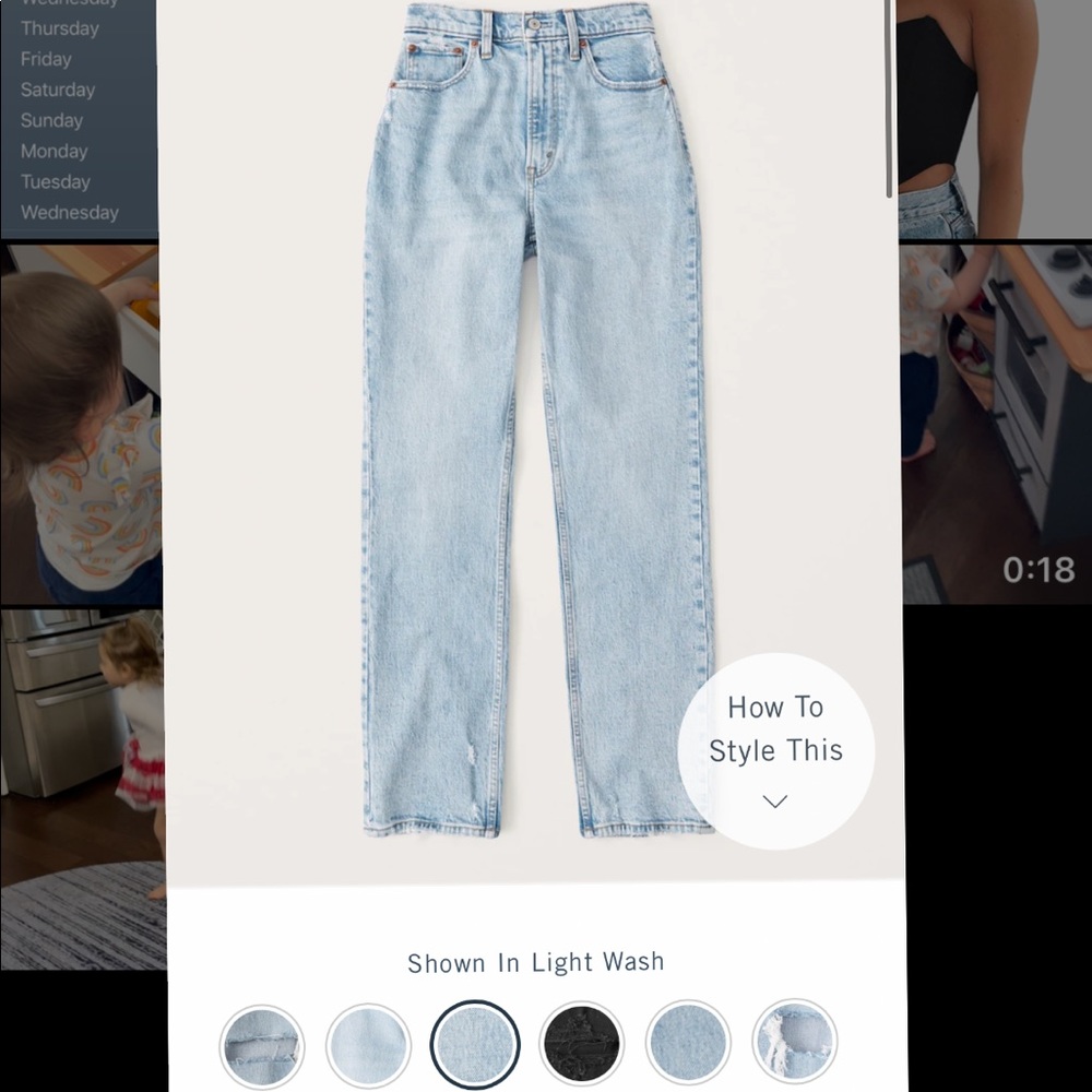 Abercrombie 90’s ultra high rise straight jeans curve love white wash